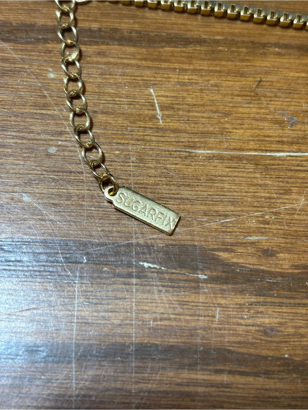 Sugarfix Gold tone 'S' initial pendant necklace with rhinestones